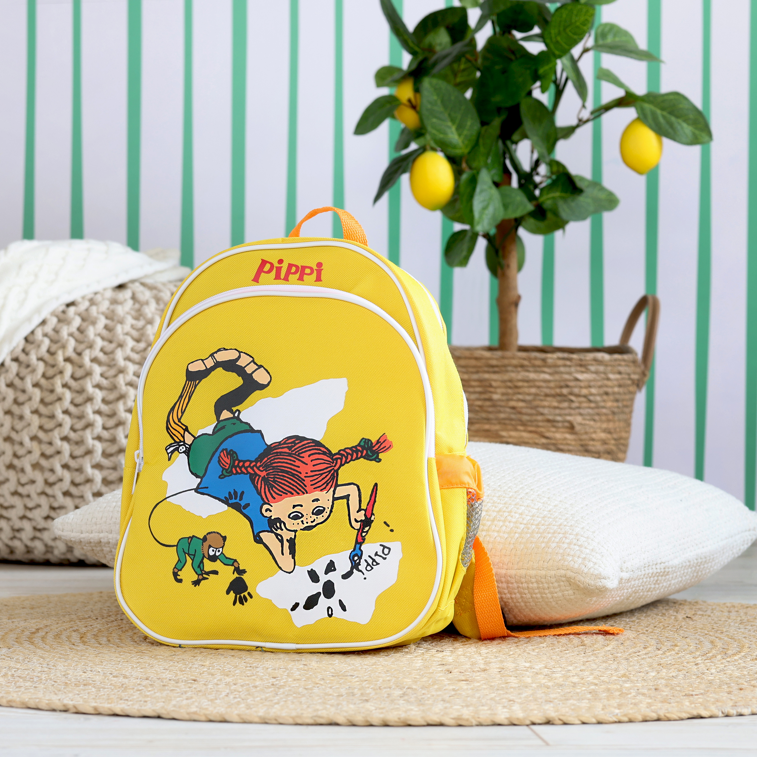 Pippi pippi barnväska ryggsäck gul